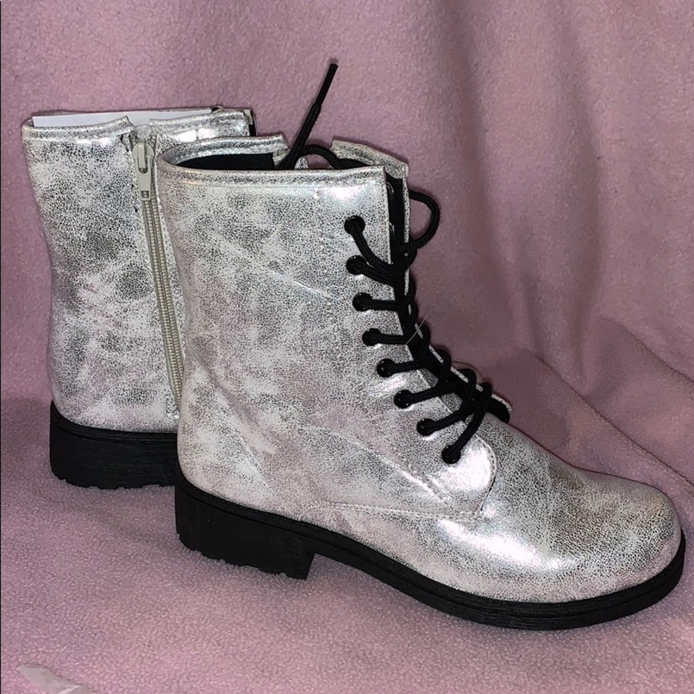 Silver boots *never worn*